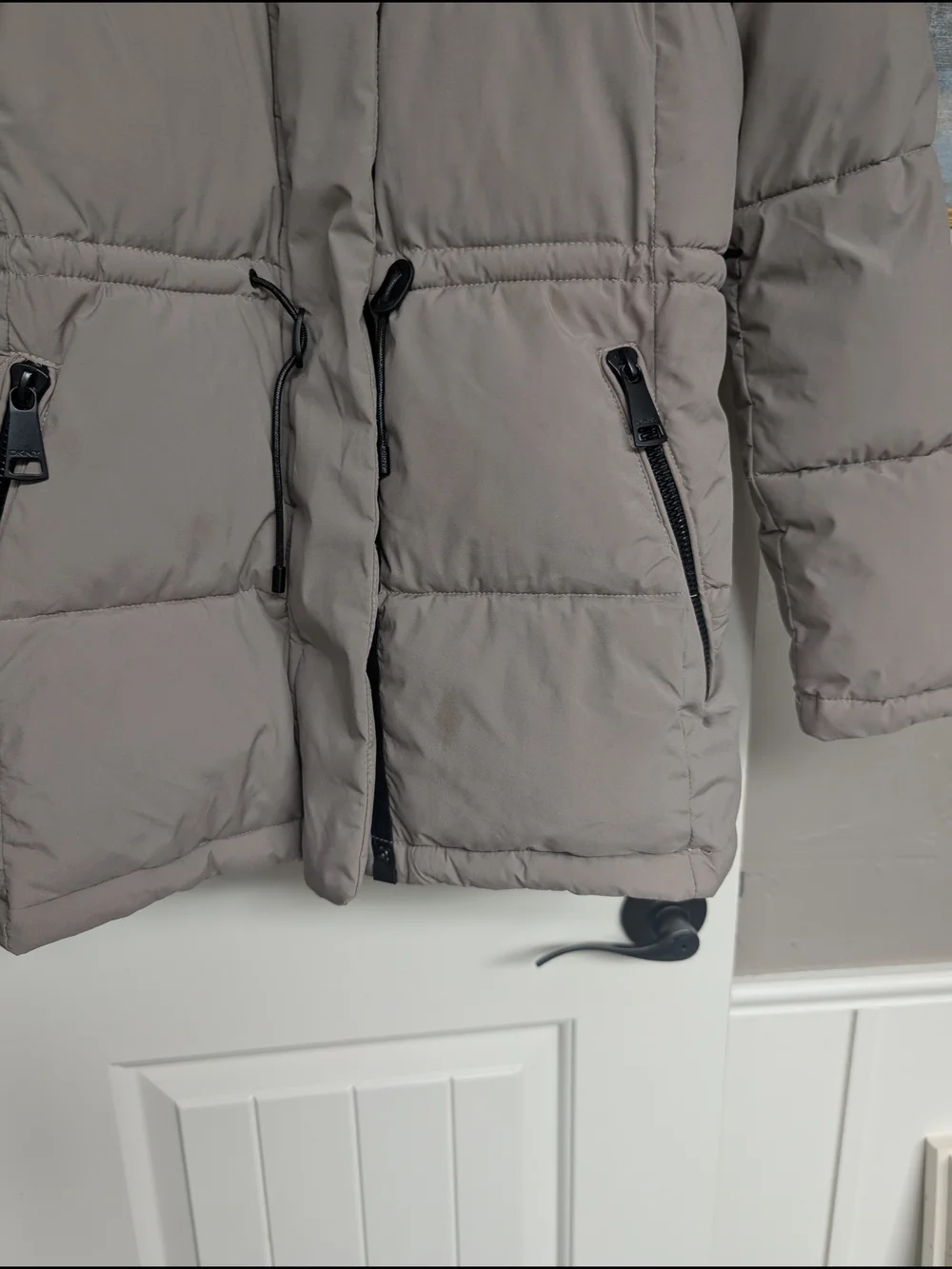 Dkny taupe hooded